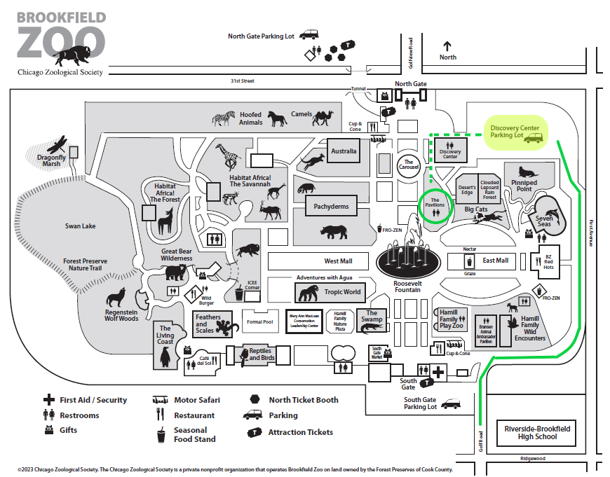 brookfield zoo map free